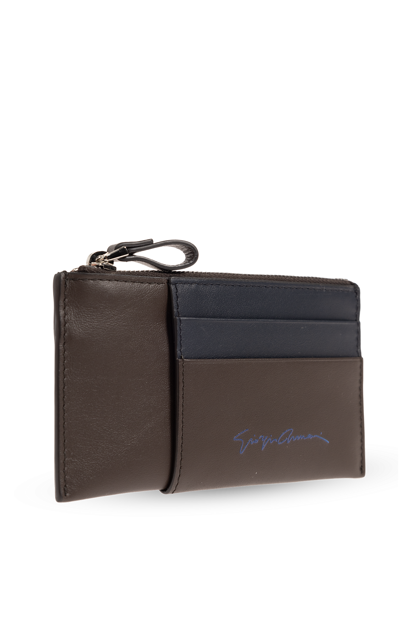 Giorgio Armani Leather wallet with keyring Women s Accessories